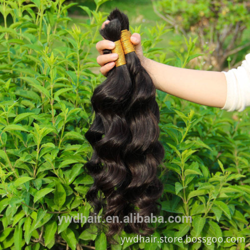 PayPal Accepted 100% Real Unprocessed 8A Wholesale Peruvian Virgin Hair Full Cuticle Ponytail Bulk Hair For Braiding Curly